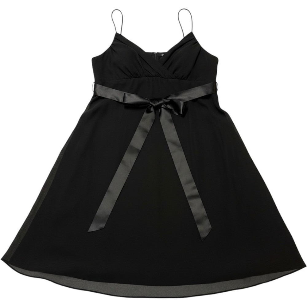 Vintage Onyx Y2K Dress Black Chiffon Babydoll Midi 14 Event Hoco Gala Cocktail
